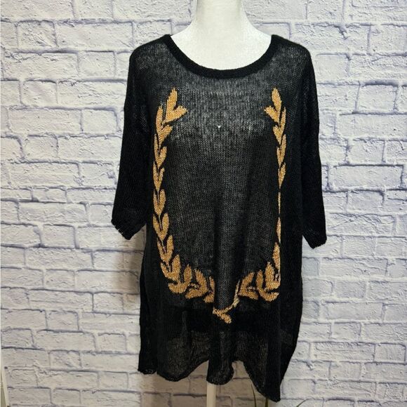 Rare wild fox white label laurel leaf sheer sweater with flaws - Picture 1 of 10